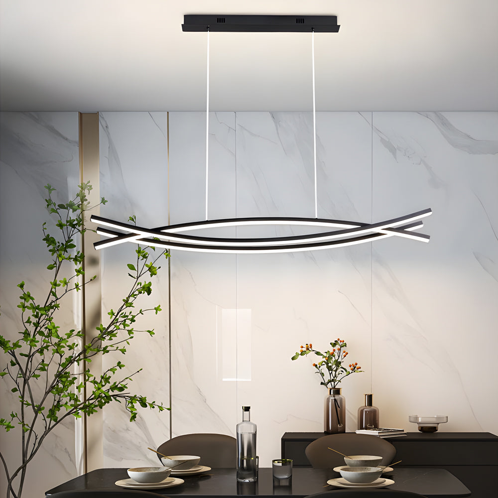 Contemporary Aluminum Wave LED Ceiling Light for Living Room or Hallway
