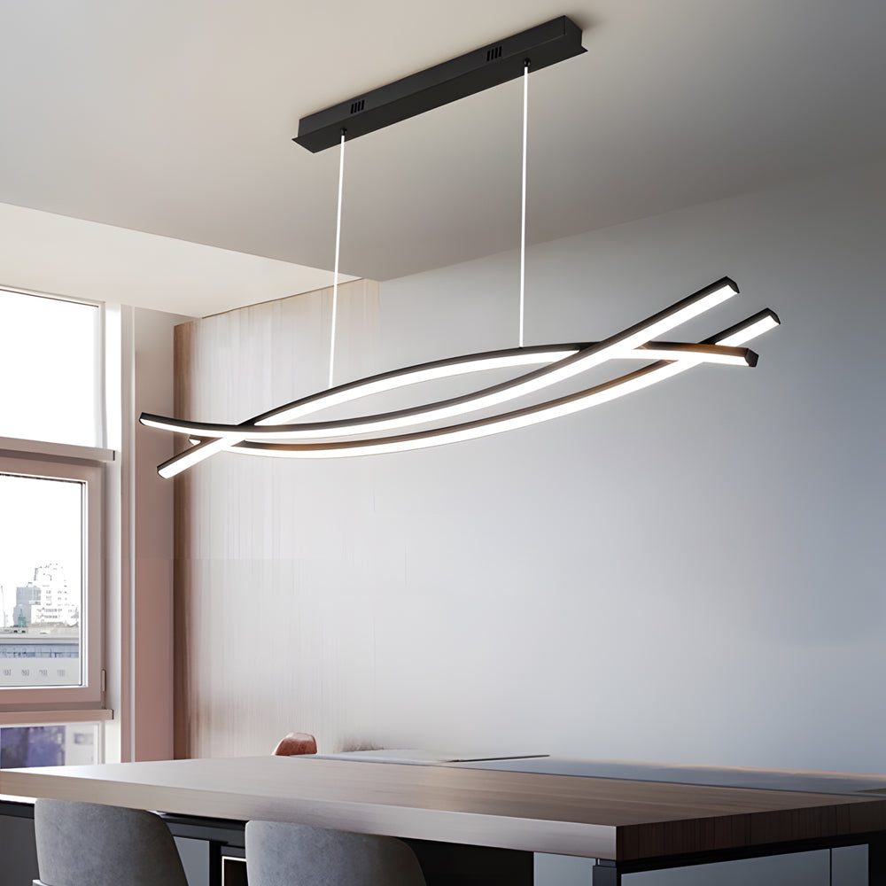Contemporary Aluminum Wave LED Ceiling Light for Living Room or Hallway