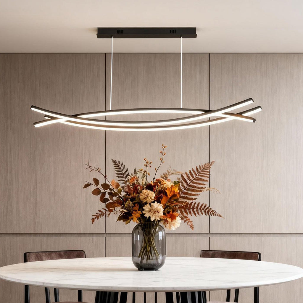 Contemporary Aluminum Wave LED Ceiling Light for Living Room or Hallway