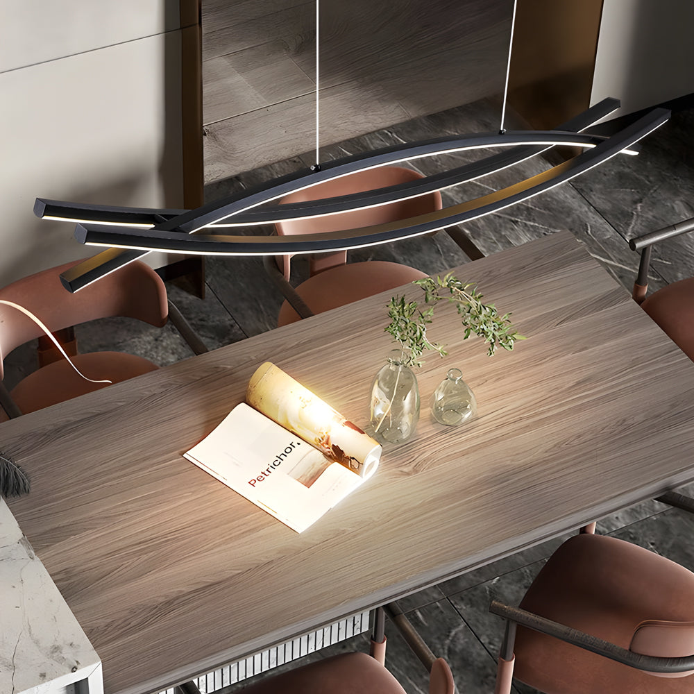 Contemporary Aluminum Wave LED Ceiling Light for Living Room or Hallway