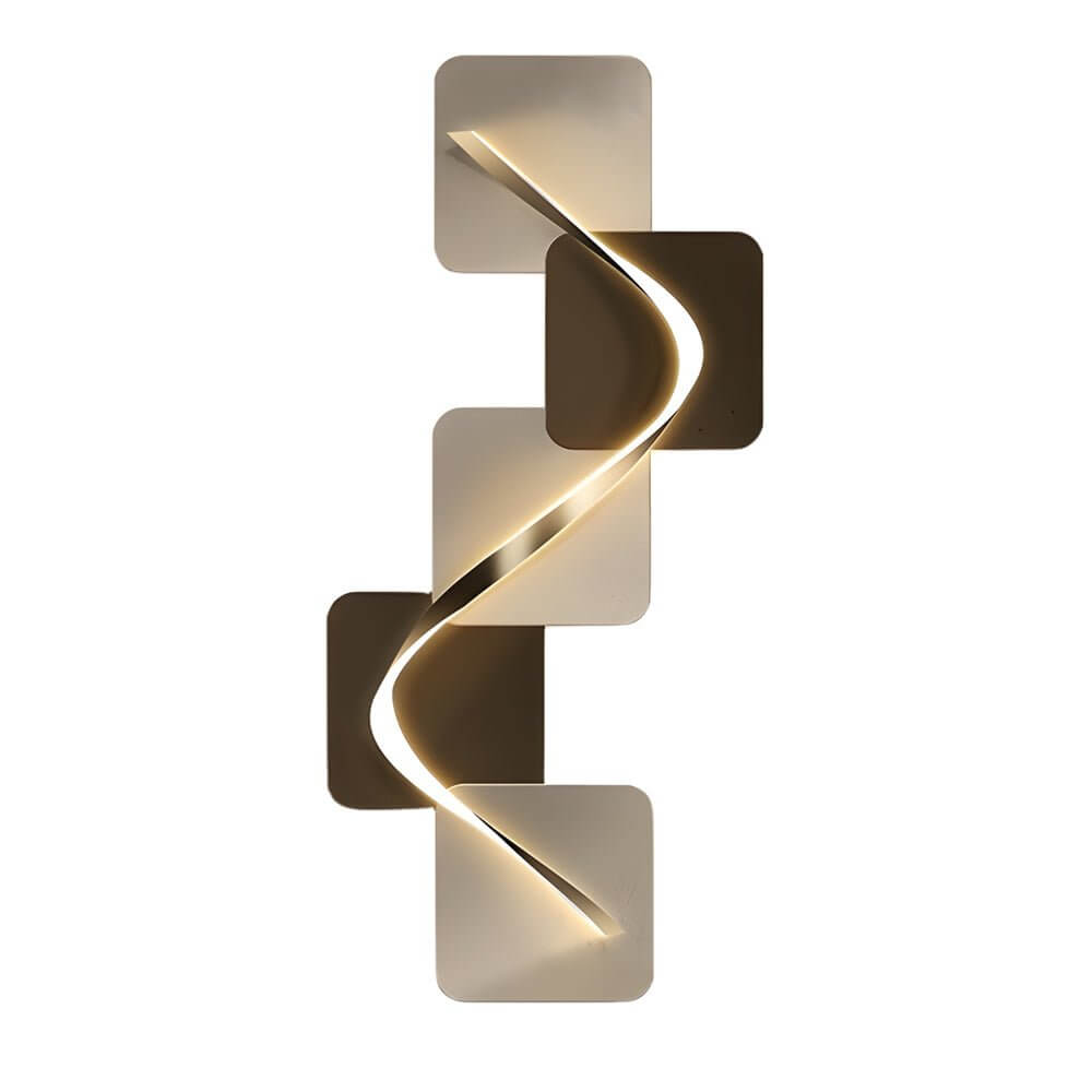 Geometric Wave Pattern LED Wall Sconce Light for Modern Living Room Decor