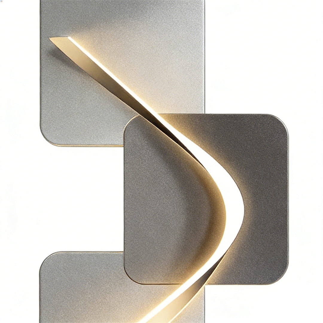 Geometric Wave Pattern LED Wall Sconce Light for Modern Living Room Decor