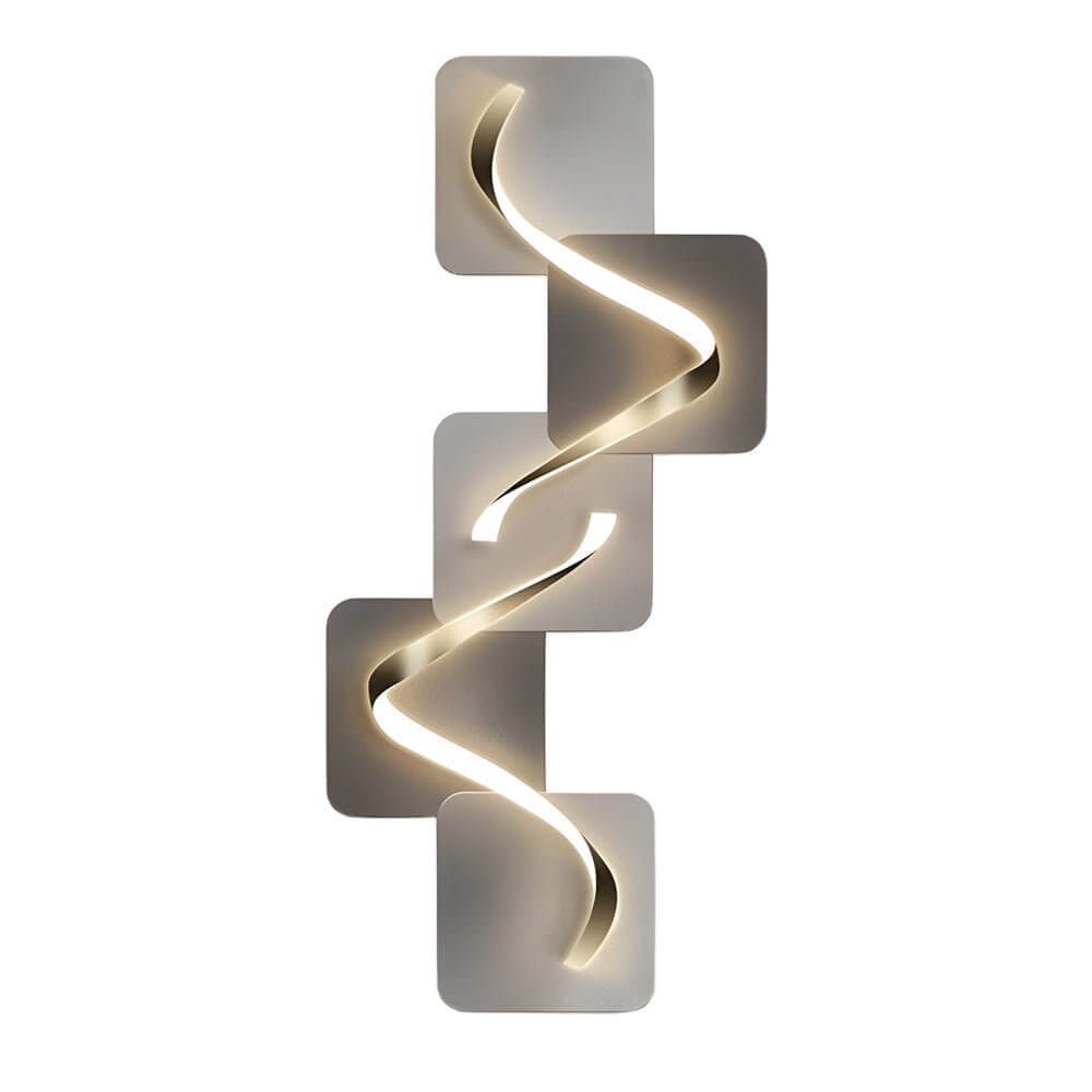 Geometric Wave Pattern LED Wall Sconce Light for Modern Living Room Decor