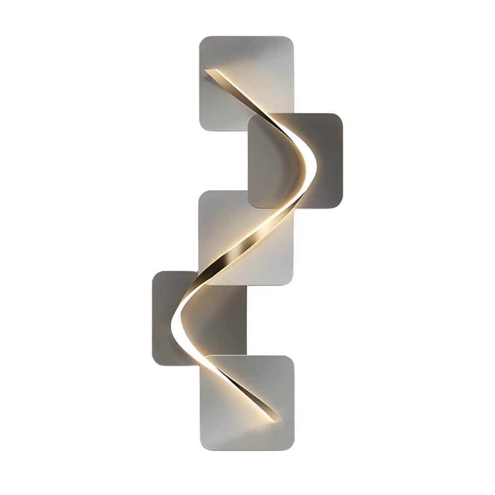 Geometric Wave Pattern LED Wall Sconce Light for Modern Living Room Decor