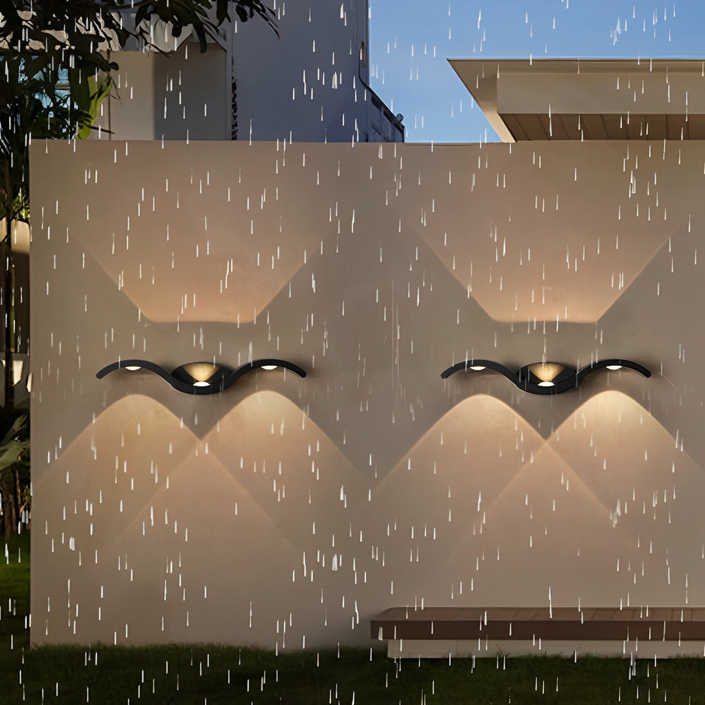 Contemporary Black Outdoor LED Wall Sconce Light for Patio or Garden
