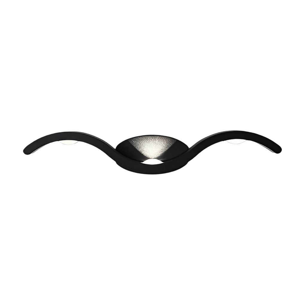 Contemporary Black Outdoor LED Wall Sconce Light for Patio or Garden