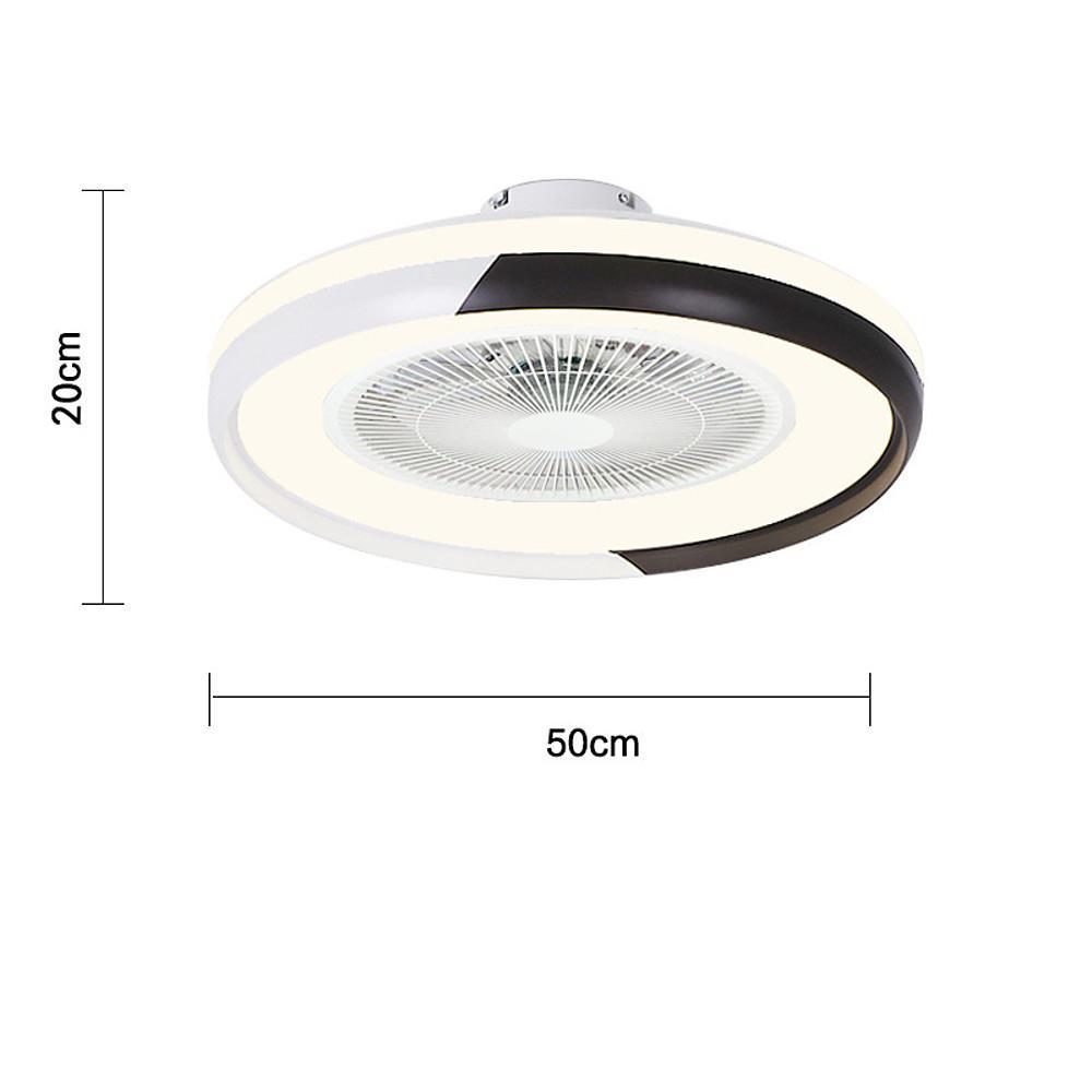 Modern White Circular LED Dimmable Bladeless Ceiling Fan with Light Remote for Living Room