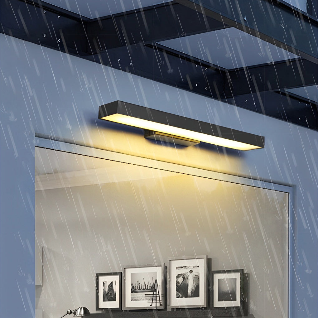 Black Rectangular LED Linear Wall Light for Outdoor Contemporary Spaces