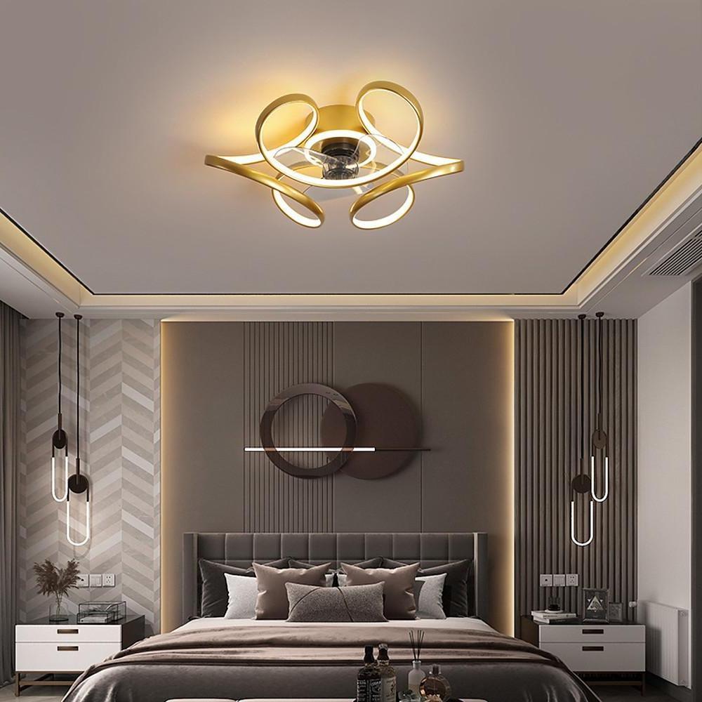 Modern 3-Blade Black Ceiling Fan with LED Light for Living Room/Bedroom
