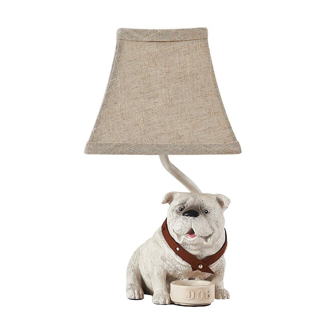 Elegant Mid-Century White Resin Dog Table Lamp for Living Room Decor
