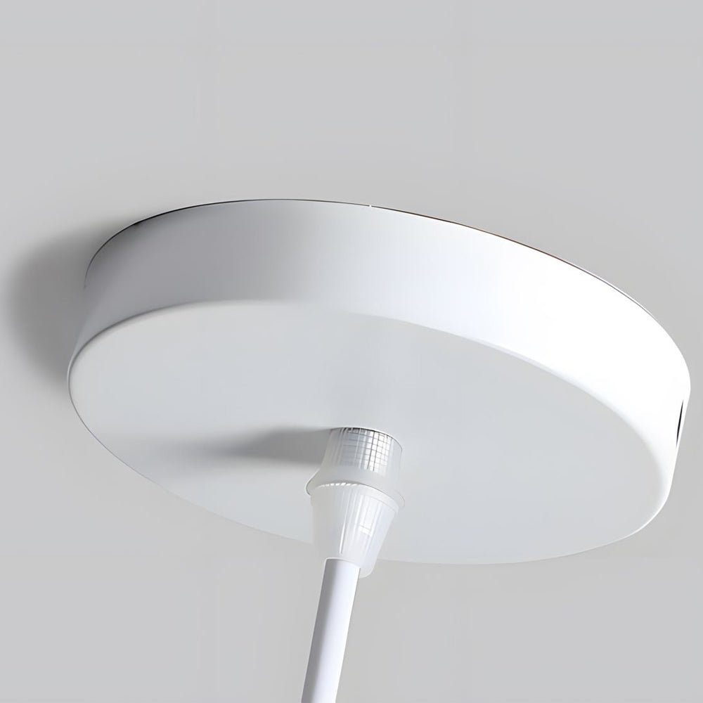 Nordic White Metal Cone Pendant Light with Wood Top for Modern Spaces