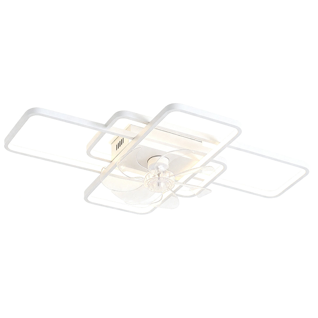 Modern Clear Acrylic Ceiling Fan with Lights - Stylish Home Fixture