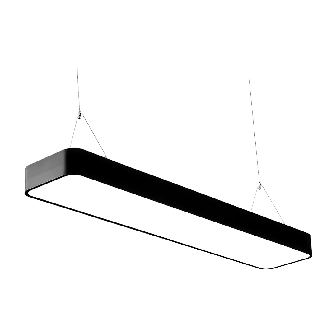 Sleek Black Rectangular LED Chandelier Light Fixture for Dining Room