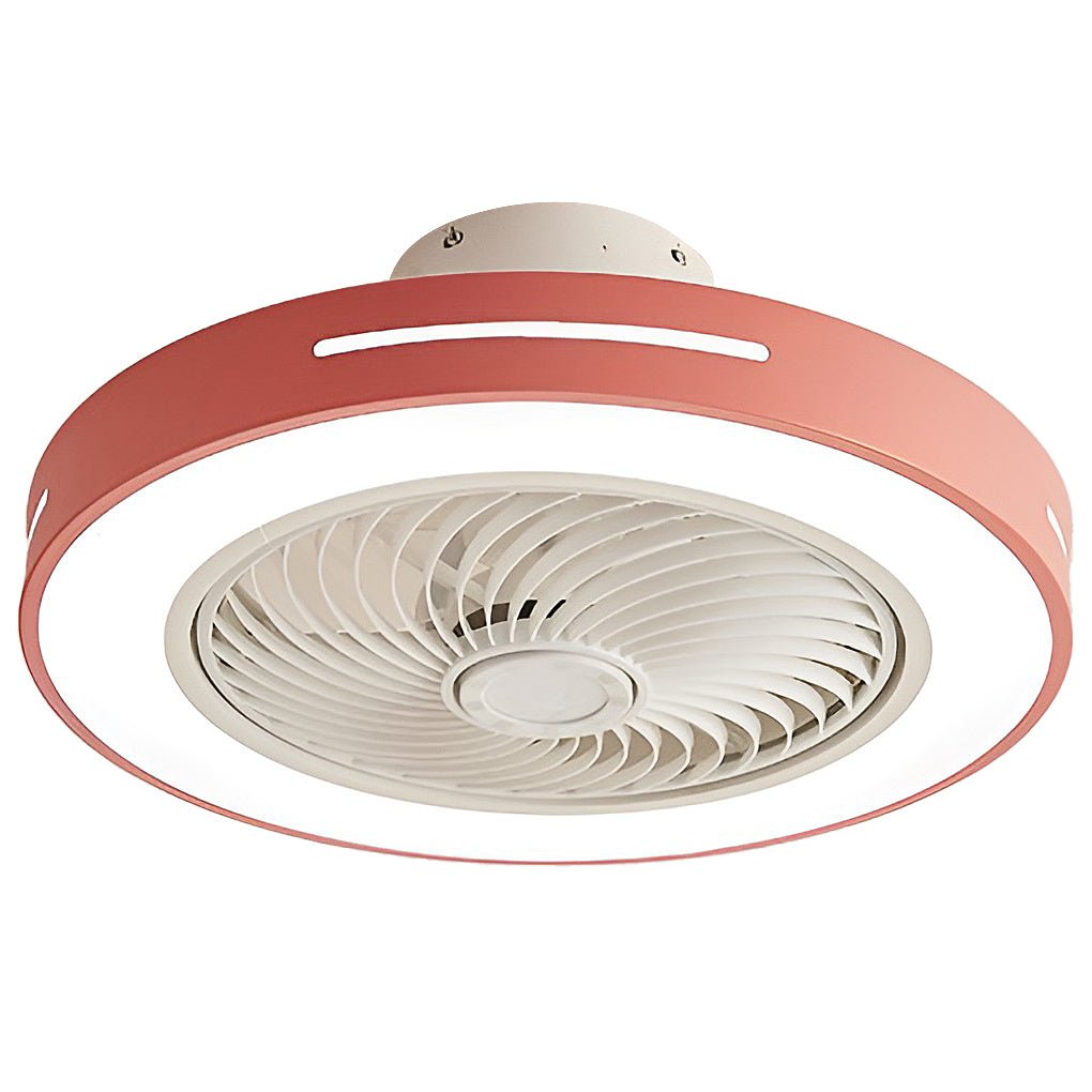 Modern White Flush Mount Ceiling Fan with Smart LED Light for Living Room