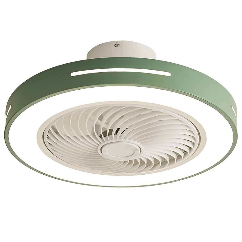 Modern White Flush Mount Ceiling Fan with Smart LED Light for Living Room