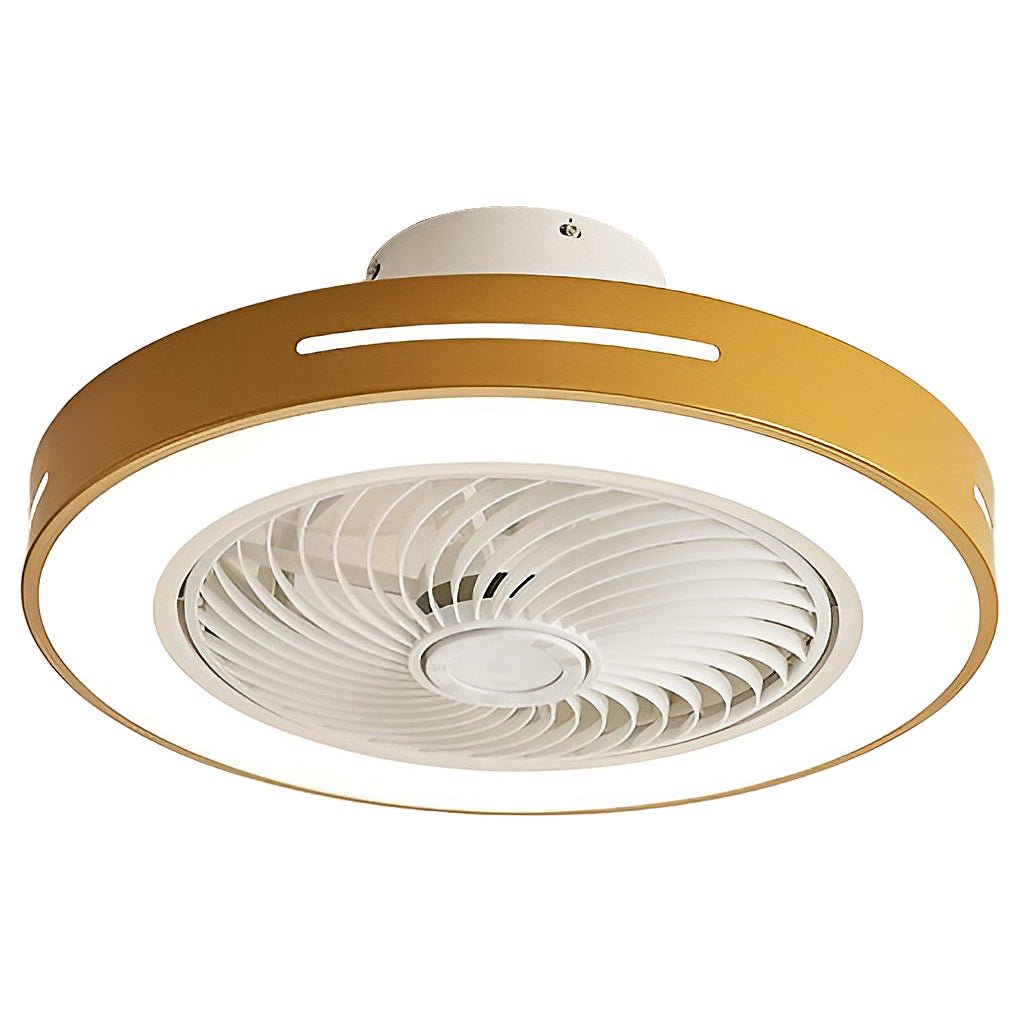 Modern White Flush Mount Ceiling Fan with Smart LED Light for Living Room