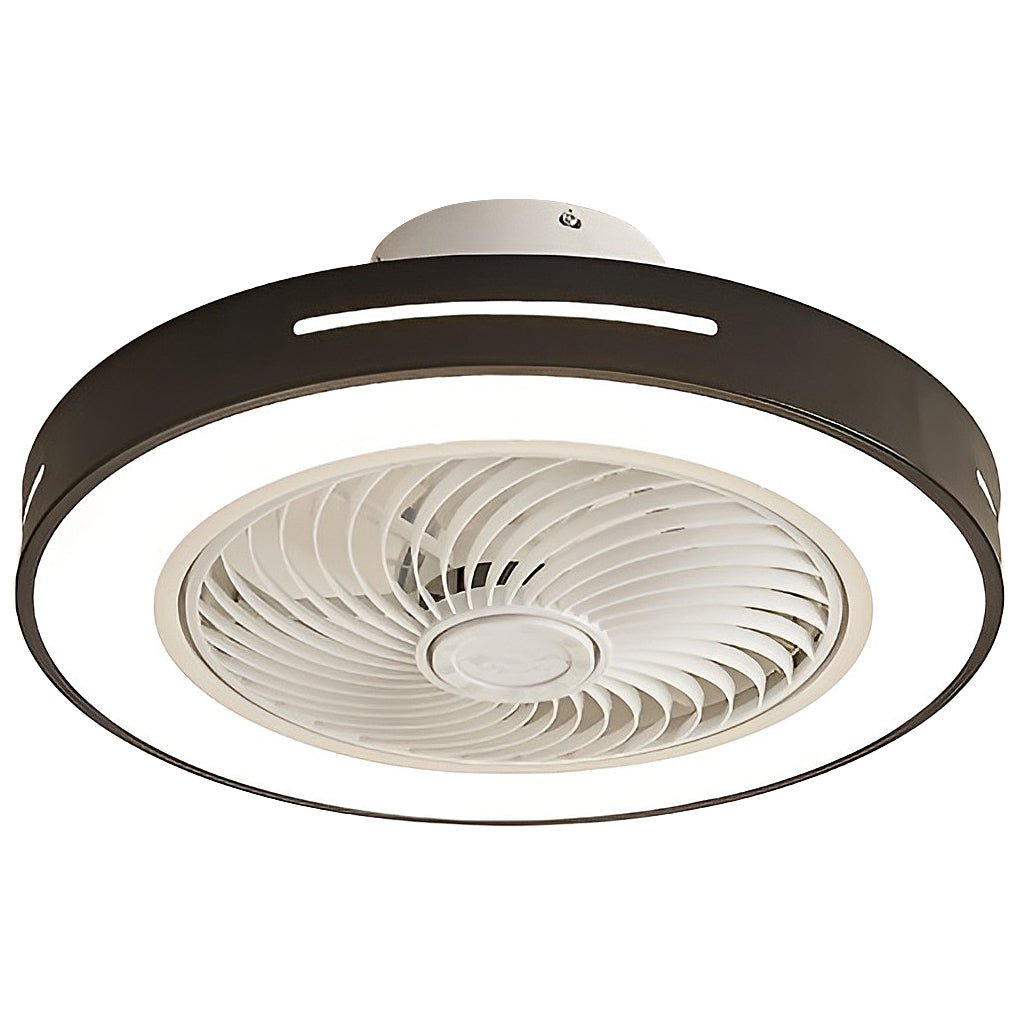 Modern White Flush Mount Ceiling Fan with Smart LED Light for Living Room