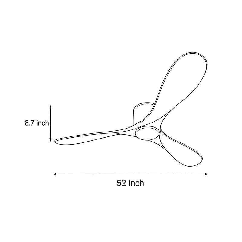 Sleek White 52-Inch Modern Indoor Ceiling Fan with 3 Blades for Living Room