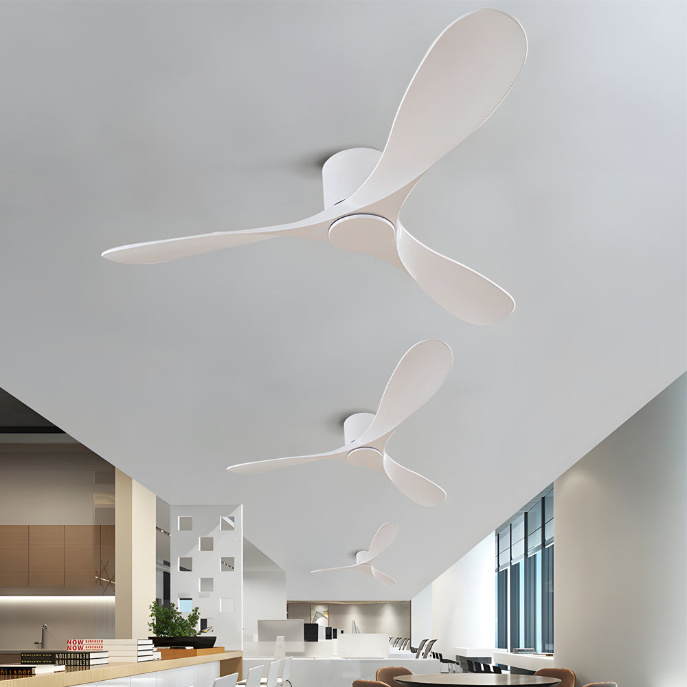 Sleek White 52-Inch Modern Indoor Ceiling Fan with 3 Blades for Living Room