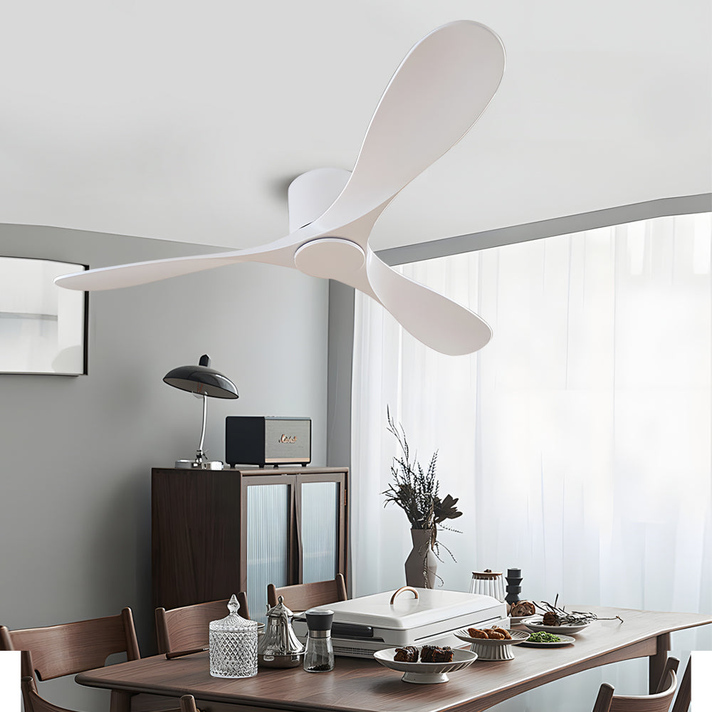 Sleek White 52-Inch Modern Indoor Ceiling Fan with 3 Blades for Living Room
