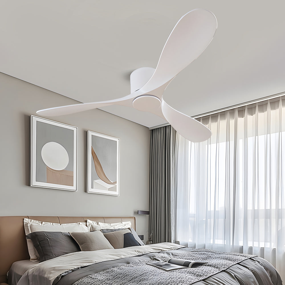 Sleek White 52-Inch Modern Indoor Ceiling Fan with 3 Blades for Living Room