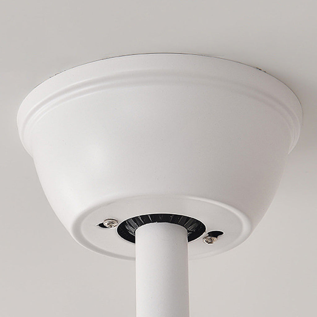 White Nordic Ceiling Fan with Light and Transparent Blades for Home
