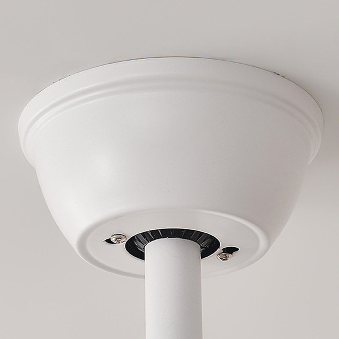 White Nordic Ceiling Fan with Light and Transparent Blades for Home
