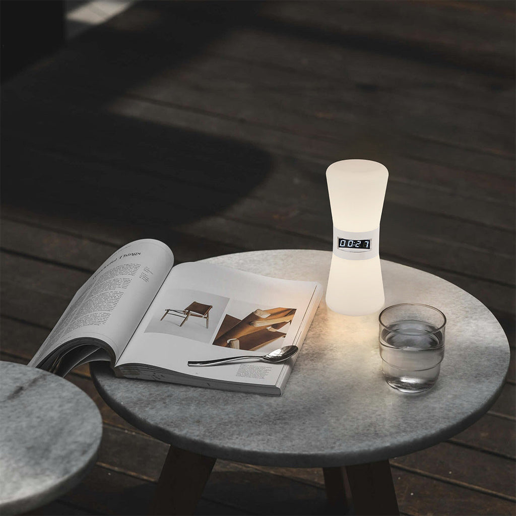 Modern White Hourglass Table Lamp with Gravity Sensor for Home Decor