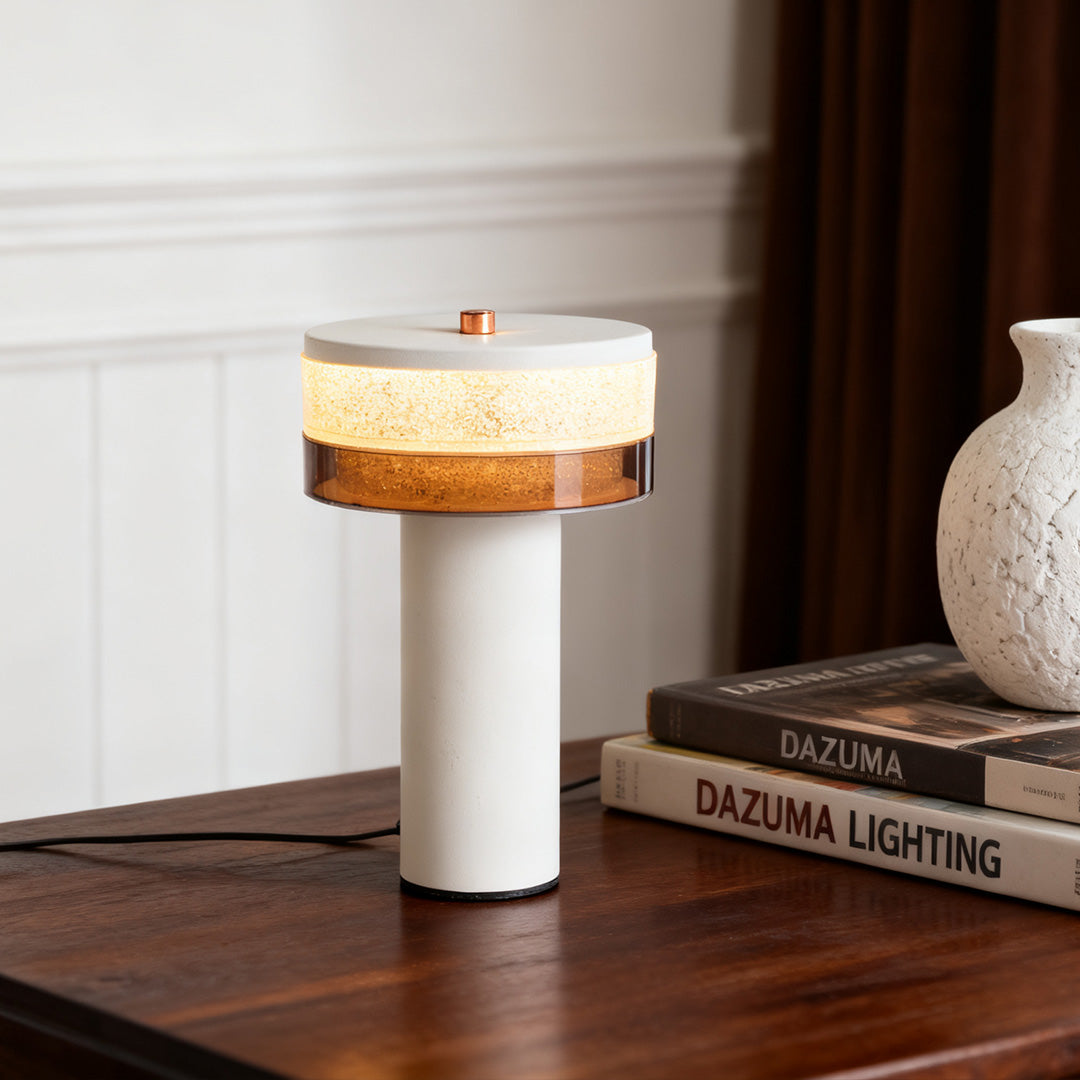 Sleek Nordic Black Iron Cylindrical Table Lamp for Modern Living Room