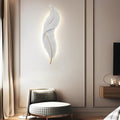 Modern White Resin Feather LED Wall Light for Corridor & Hallway Decor