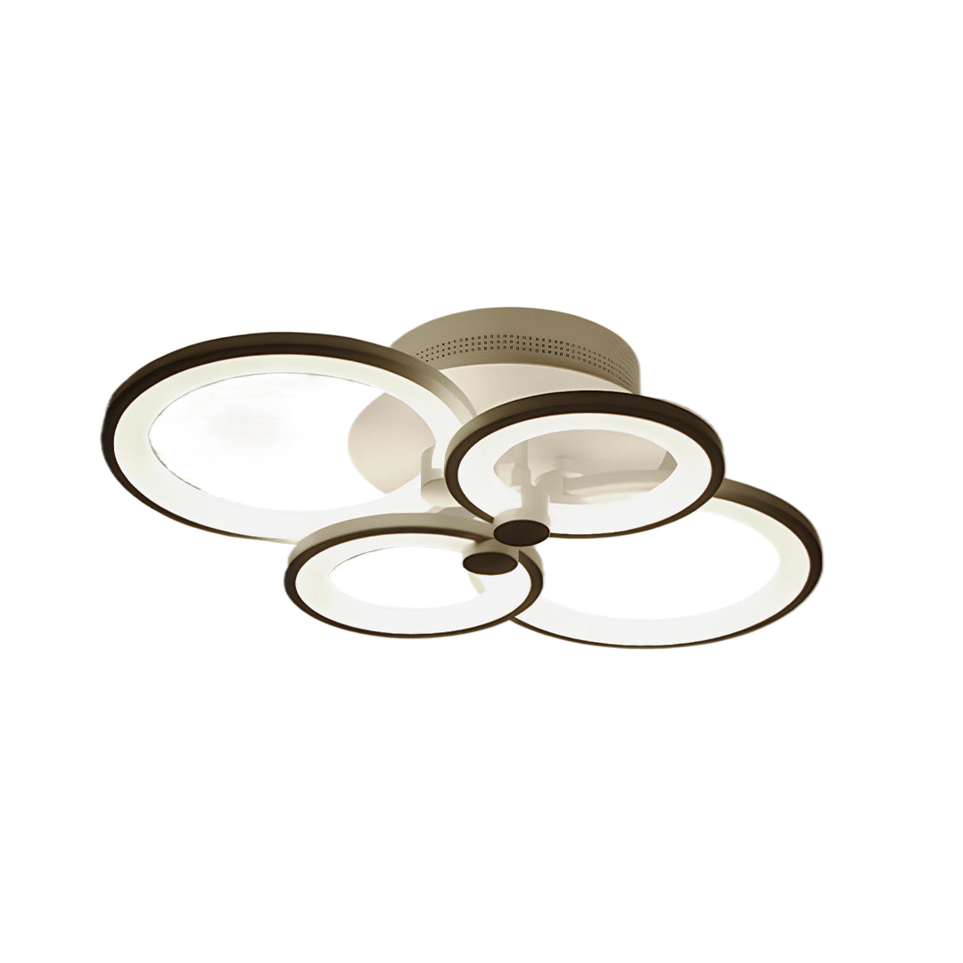 Elegant Modern Overlapping Ring Ceiling Light Fixture in Gold for Living Room