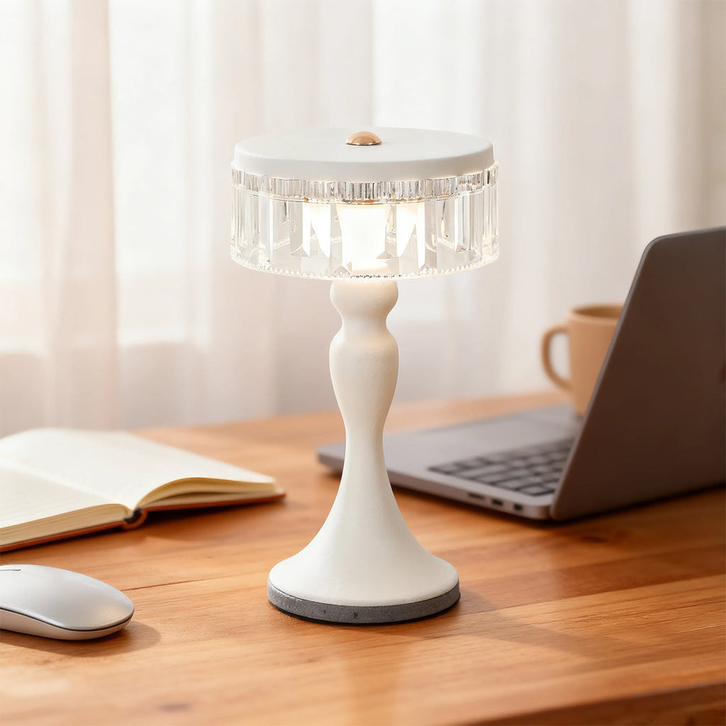 Nordic Minimalist Black Forged Iron and Acrylic Table Lamps for Living Room