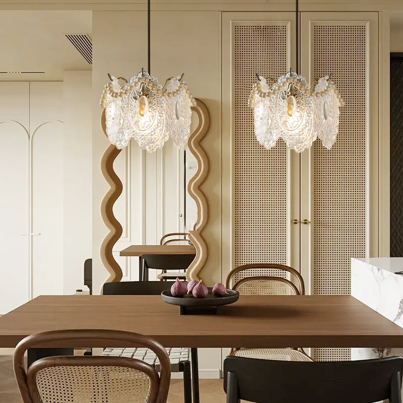 Modern White Glass Pendant Light Fixture for Contemporary Dining Room