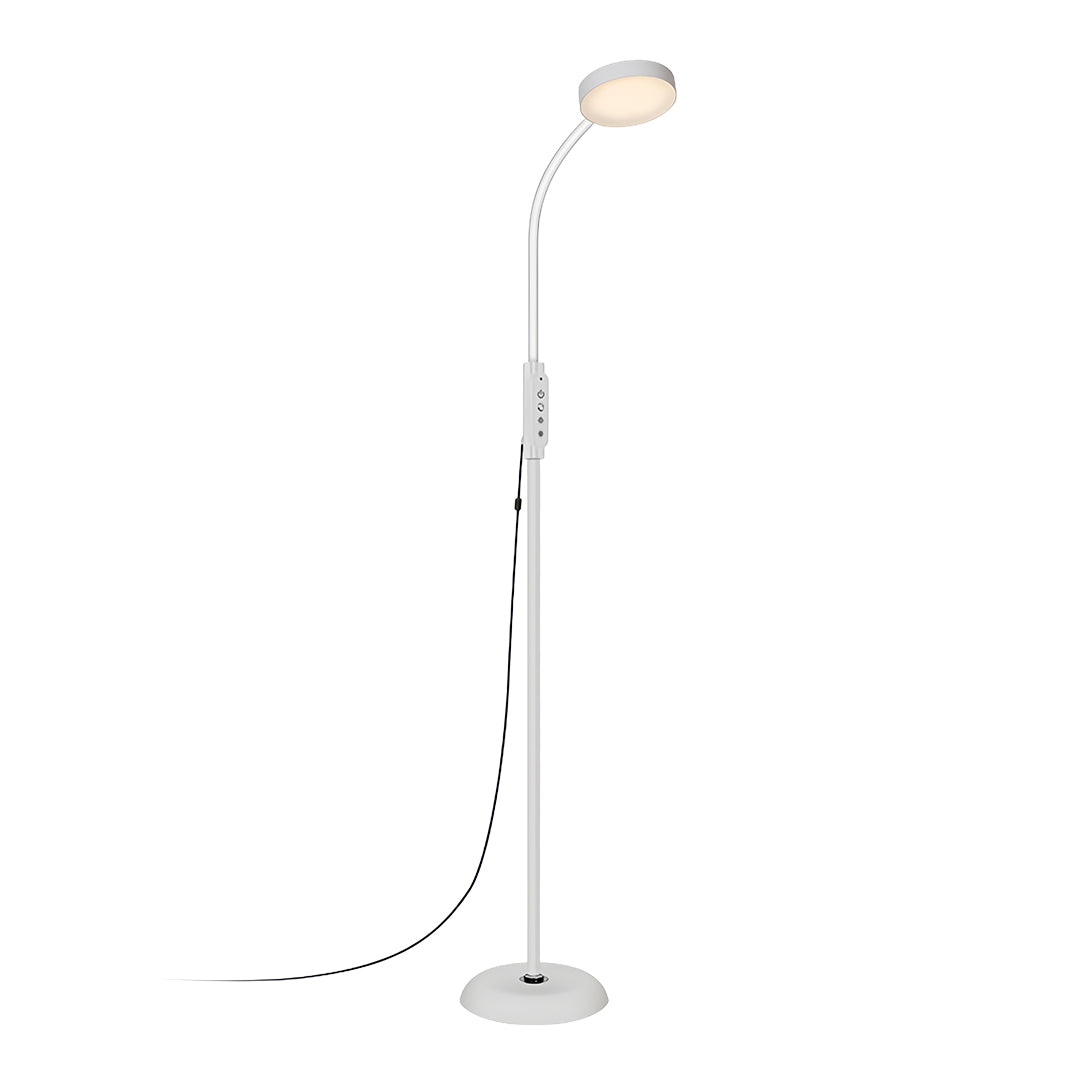 Modern Minimalist White LED Floor Lamp for Reading and Task Lighting