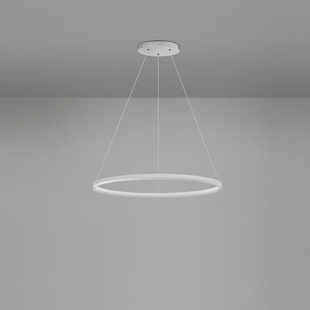 Sleek Black LED Ring Chandelier Fixture in Durable Aluminum for Modern Spaces
