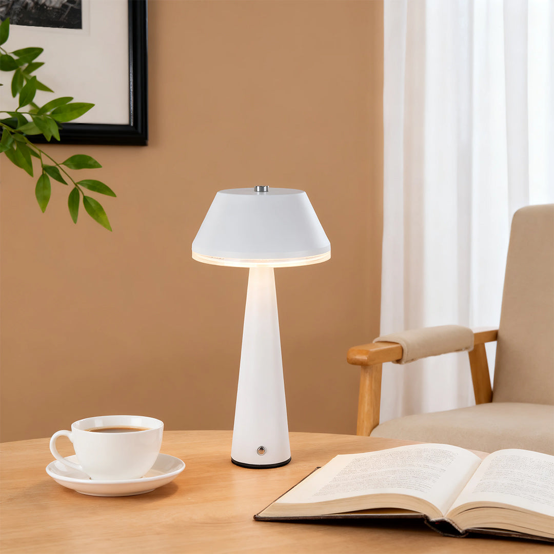 Modern Portable Cordless Rechargeable Table Lamp in Sleek Black Design