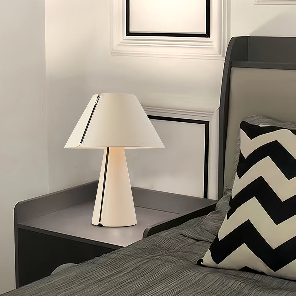 Elegant White Pleated Shade Modern Table Lamp for Bedroom Nightstand