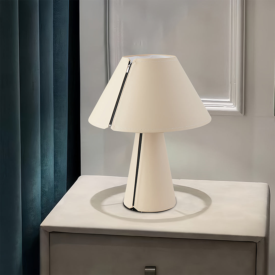 Elegant White Pleated Shade Modern Table Lamp for Bedroom Nightstand