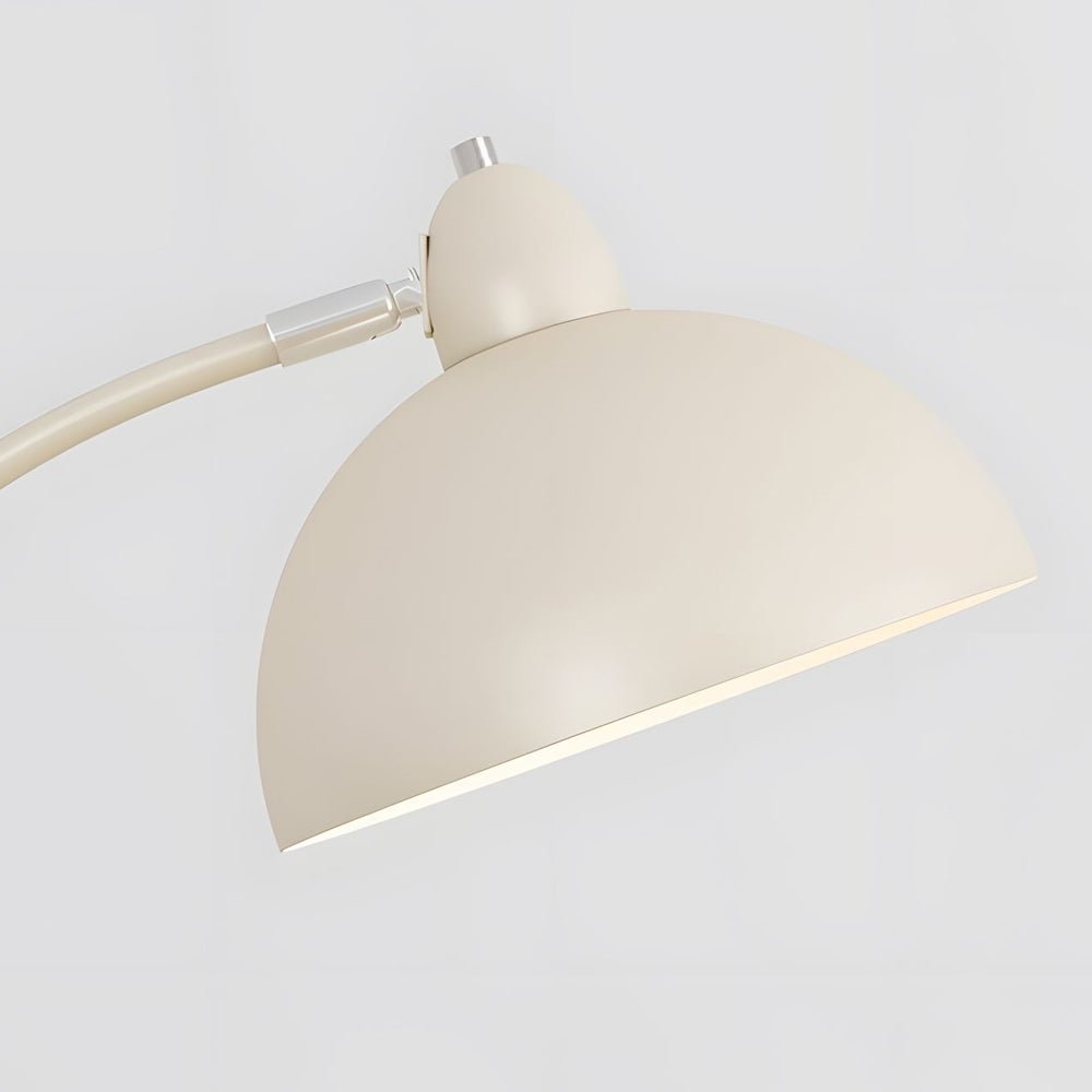 Stylish White Chrome Arc Floor Lamp with Dome Shade for Living Room