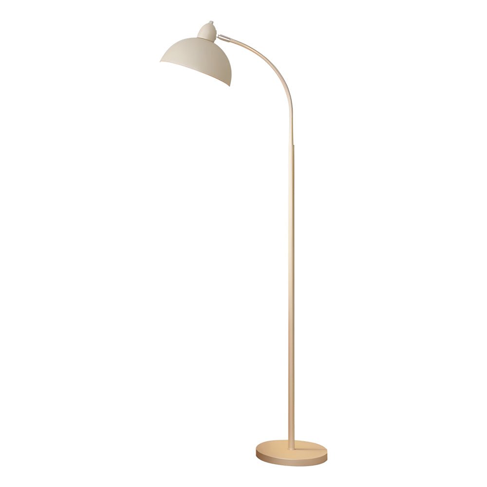 Stylish White Chrome Arc Floor Lamp with Dome Shade for Living Room