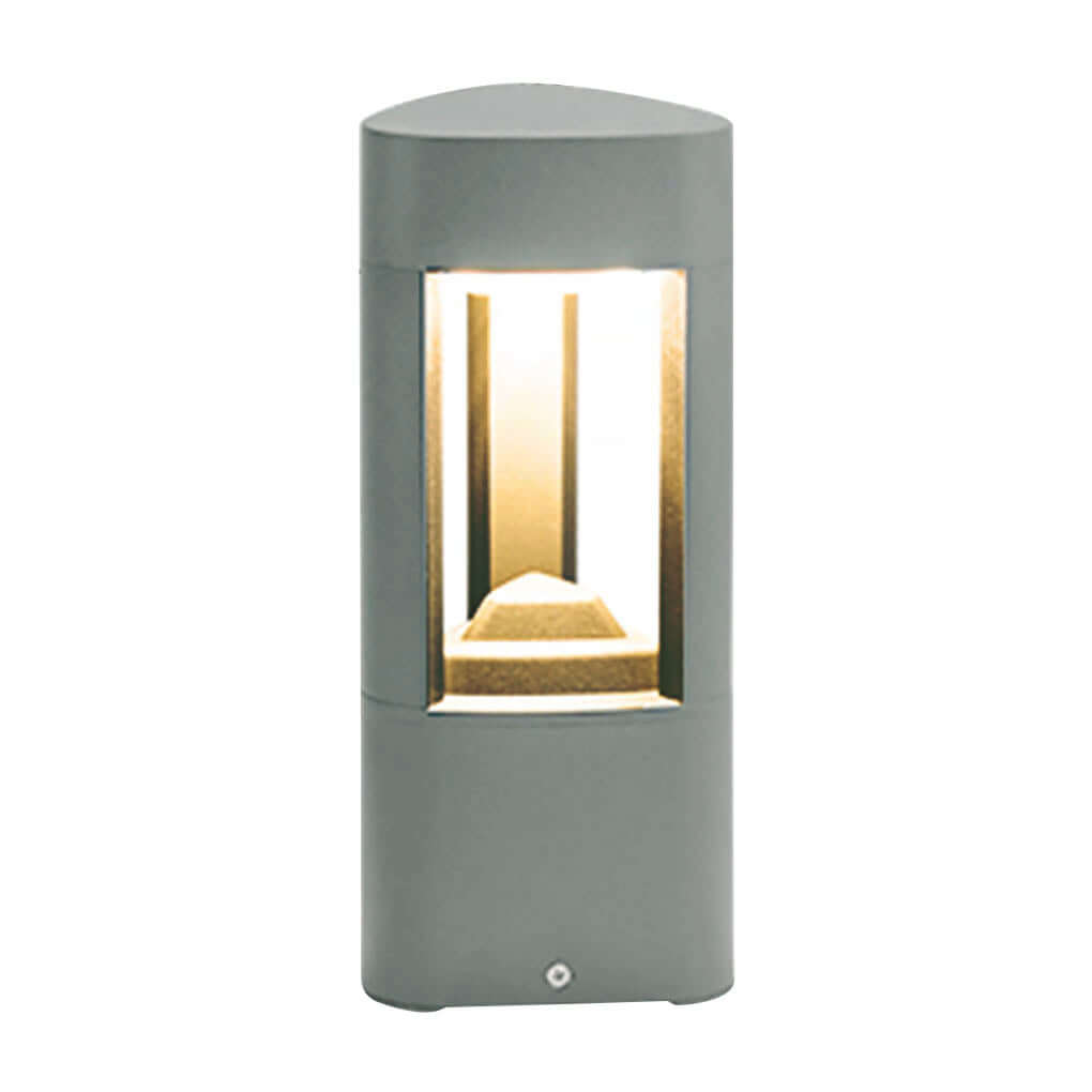Modern White Three-Sided Hollow LED Bollard Light for Outdoor Spaces