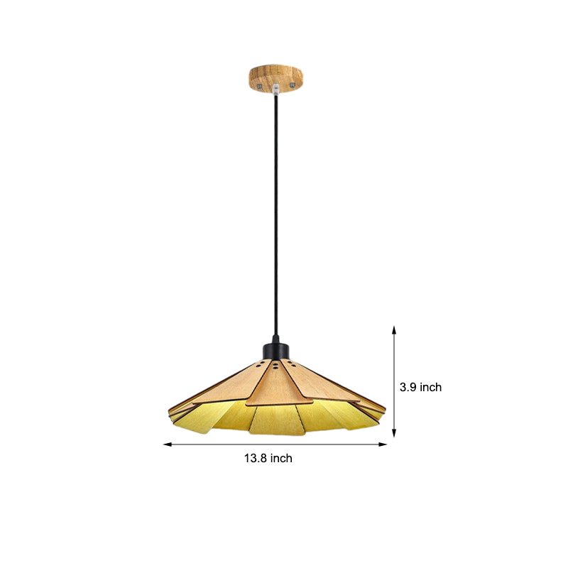 Rustic Wooden Wabi-Sabi Nordic Chandelier Light for Dining Room Decor