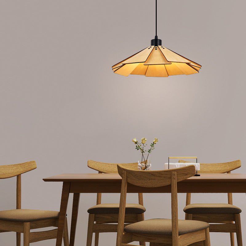 Rustic Wooden Wabi-Sabi Nordic Chandelier Light for Dining Room Decor
