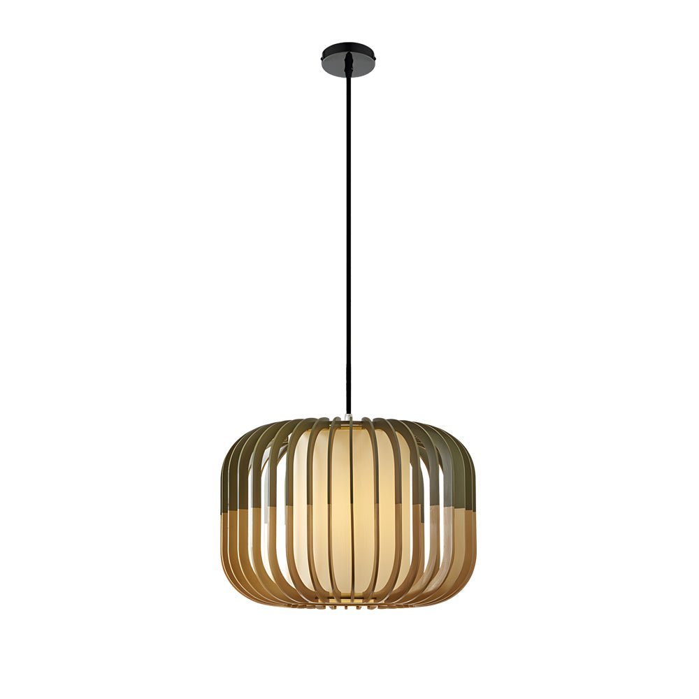 Minimalist Japanese Wood Lantern LED Chandelier for Home Decor