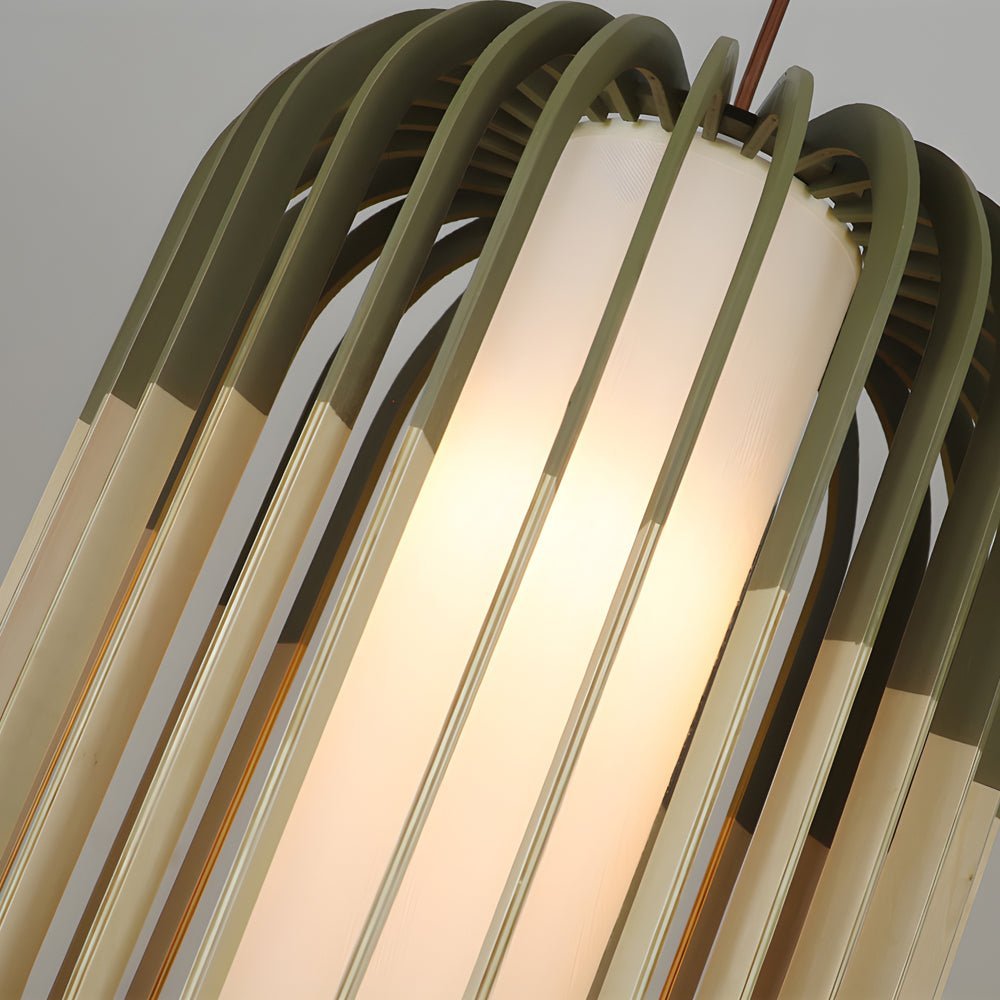 Minimalist Japanese Wood Lantern LED Chandelier for Home Decor