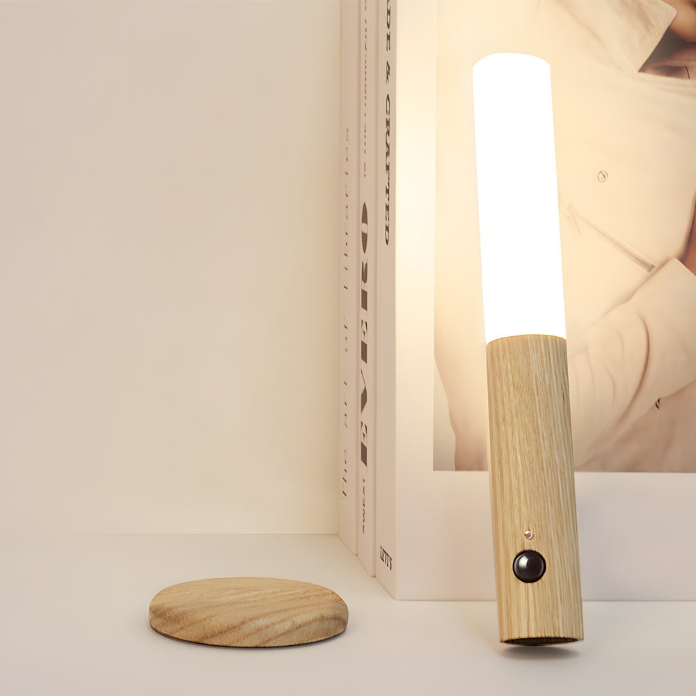 USB Rechargeable Wooden Stick Motion Sensor Night Light for Bedroom