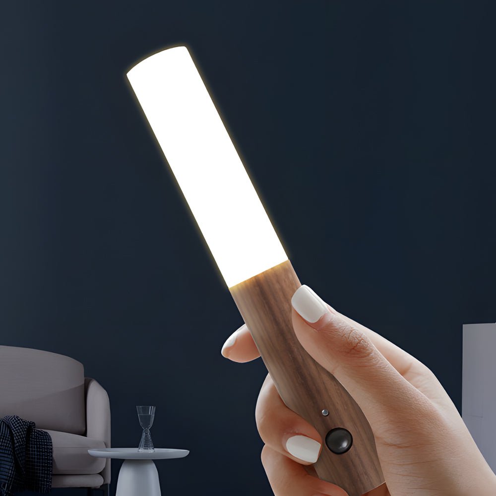 USB Rechargeable Wooden Stick Motion Sensor Night Light for Bedroom
