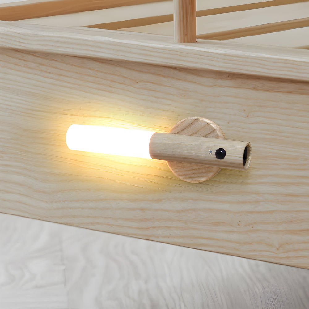 USB Rechargeable Wooden Stick Motion Sensor Night Light for Bedroom