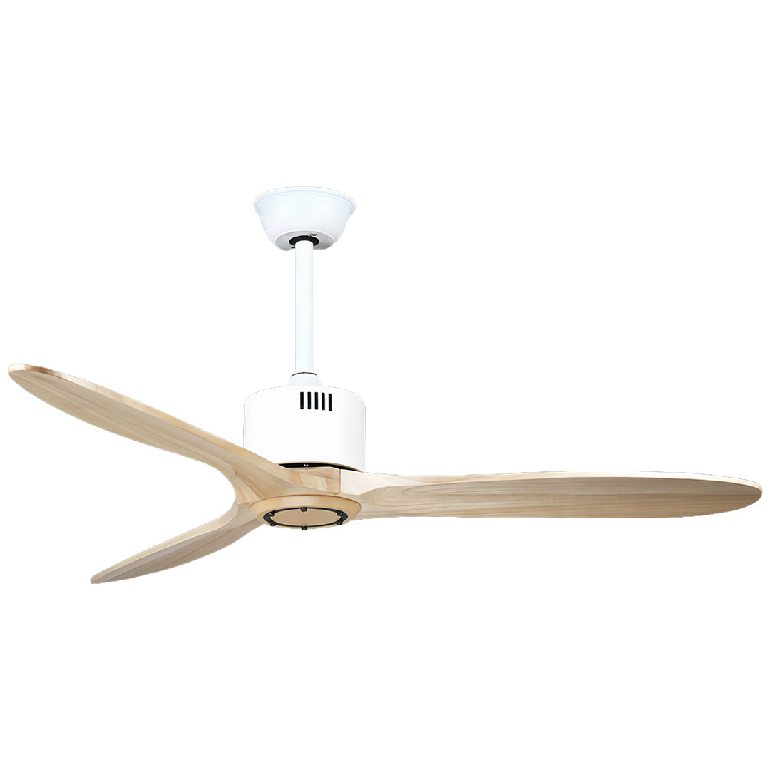 Rustic Wood Flush Mount Ceiling Fan with Light - Modern DC Motor Fandelier