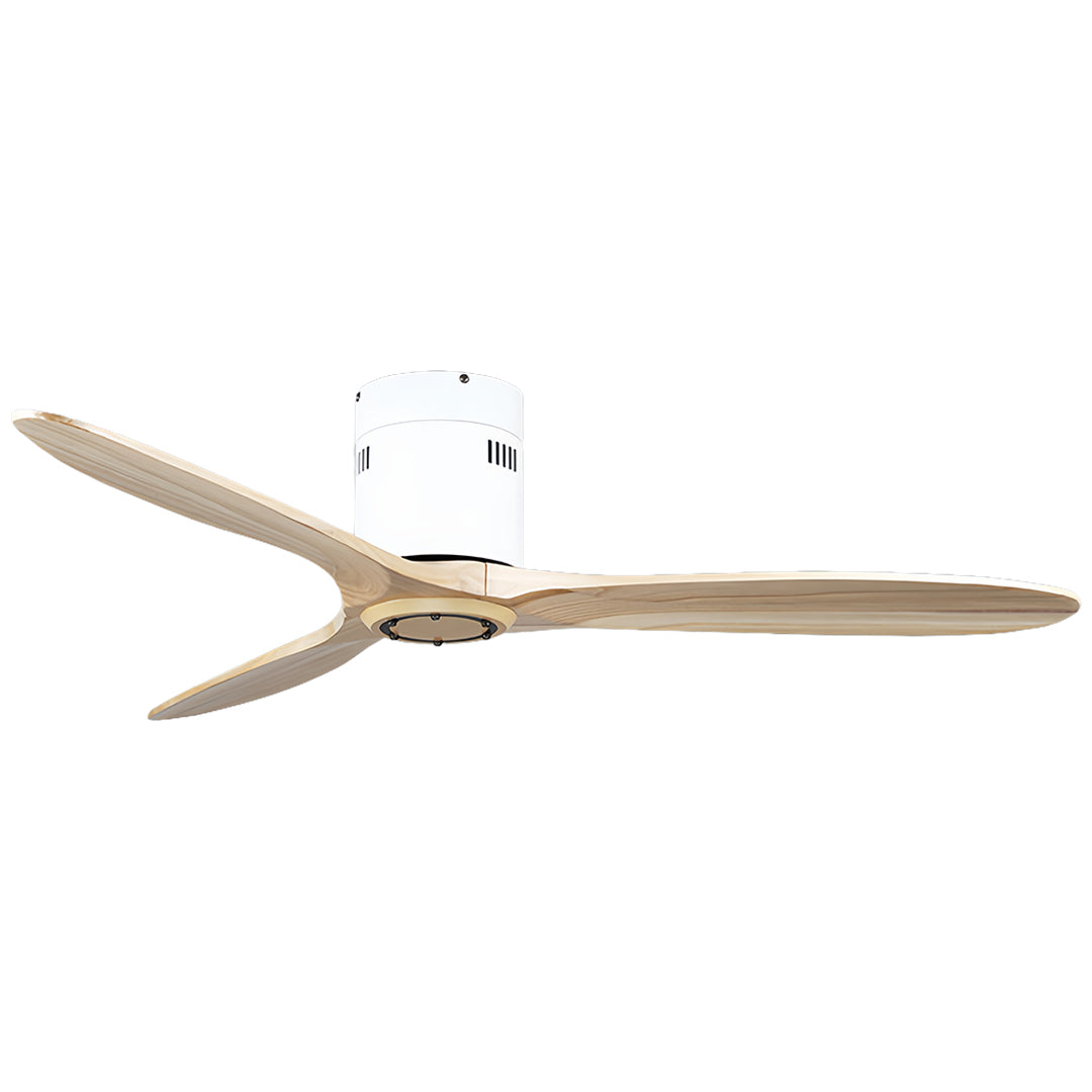 Rustic Wood Flush Mount Ceiling Fan with Light - Modern DC Motor Fandelier